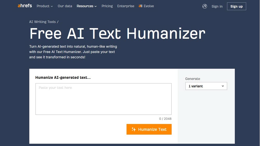 Ahrefs AI Humanizer