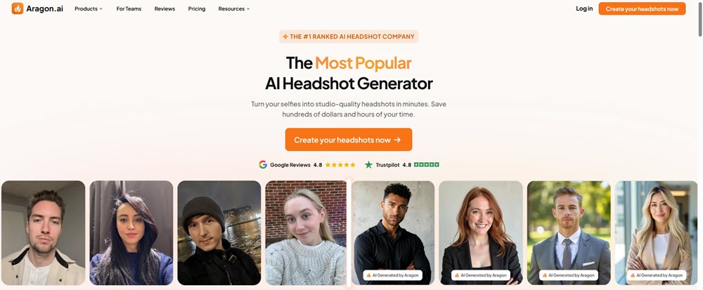 Aragon AI Headshot Generator