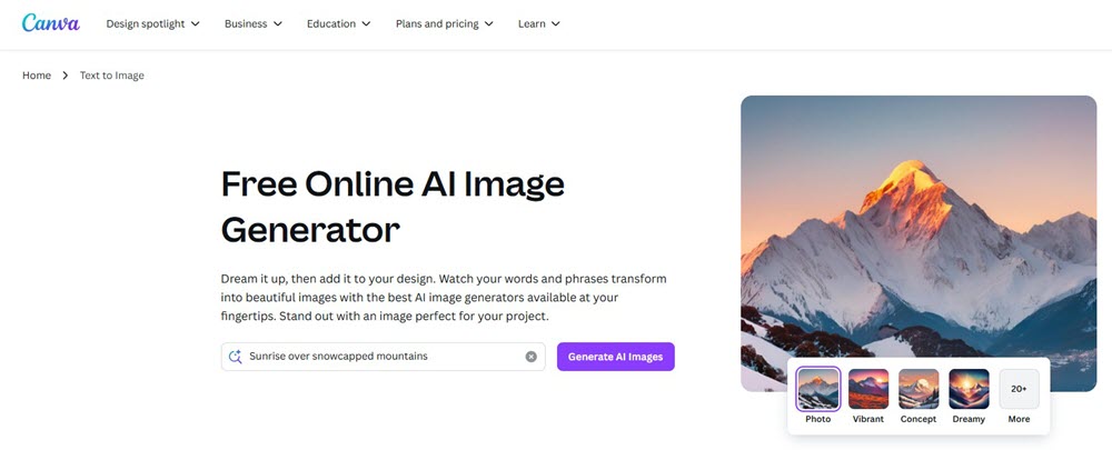 Canva AI Image Generator
