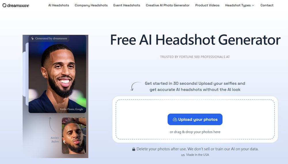 Dreamwave Free AI Headshot Generator