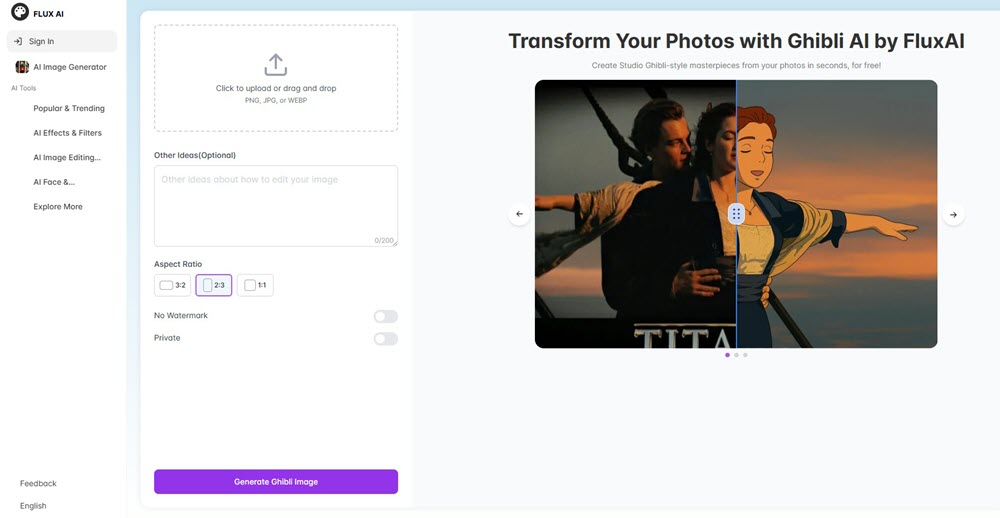 Fluxai Art Photo to Ghibli Style Converter