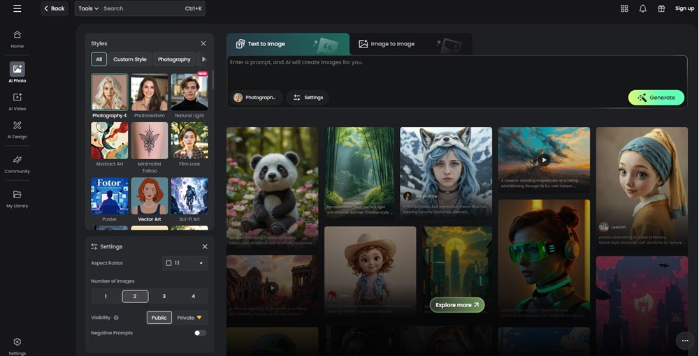 Fotor AI Image Generator