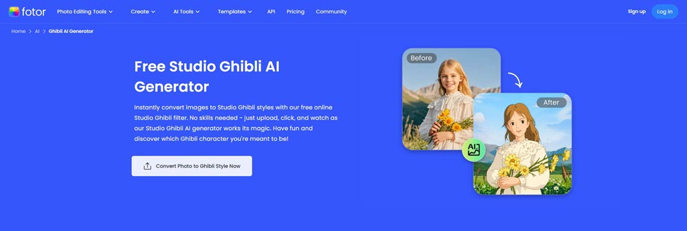 Fotor Free Studio Ghibli AI Generator
