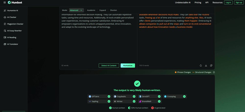 Humbot Free AI Humanizer