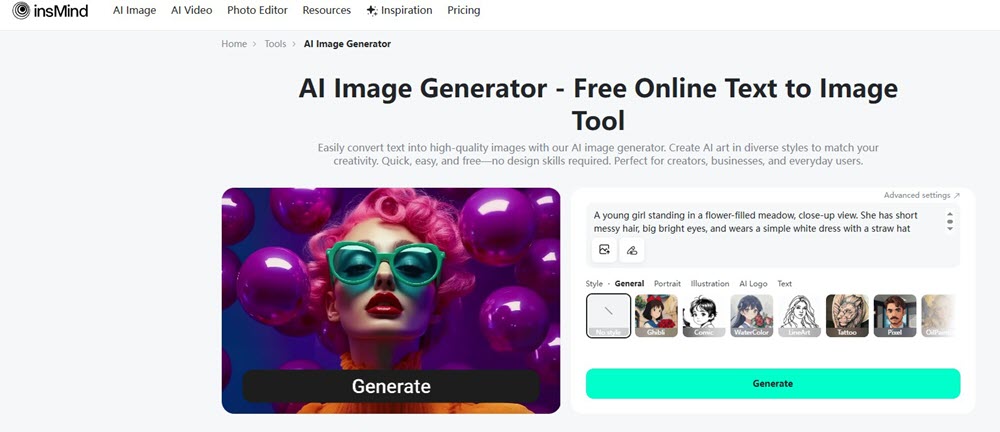 InsMind AI Image Generator