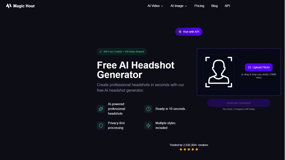 Magic Hour Free AI Headshot Generator