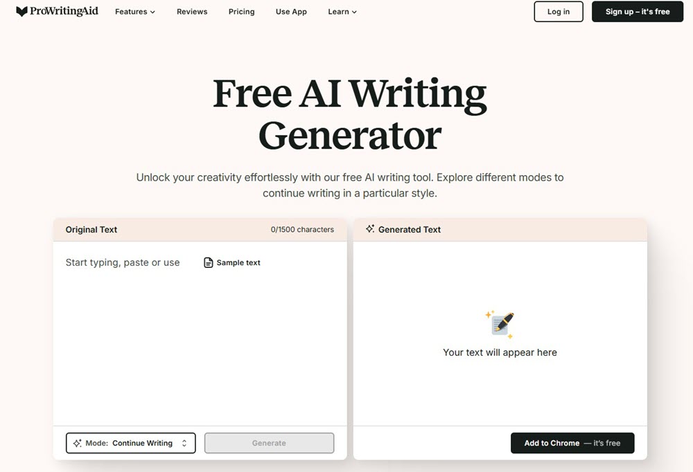 ProWritingAid AI Text Generator