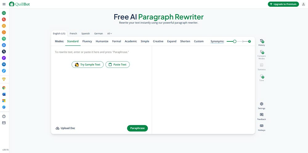 Quillbot Free AI Paragraph Rewriter