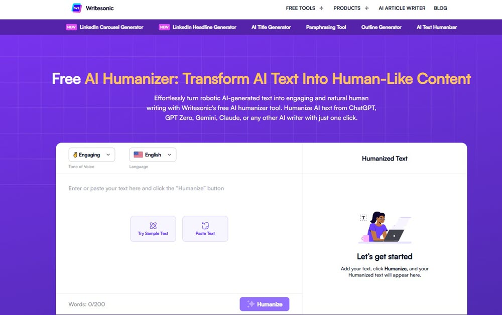 Writesonic AI Humanizer