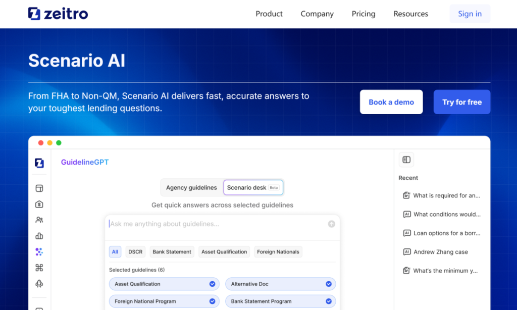 Zeitro Scenario AI