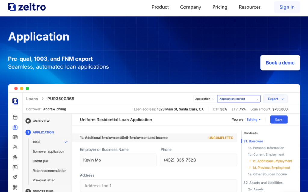 Zeitro Application